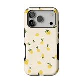 Flat Print Yellow Lemon Leaf Summer Shockproof Anti-slip iPhone Case