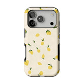 Flat Print Yellow Lemon Leaf Summer Shockproof Anti-slip iPhone Case