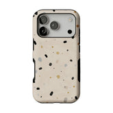 Neutral Terrazzo Speck Print Phone Case, Shockproof Anti-slip iPhone Cover