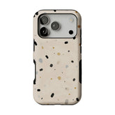 Neutral Terrazzo Speck Print Phone Case, Shockproof Anti-slip iPhone Cover