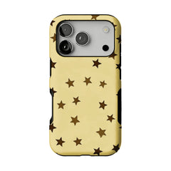 Casual Scattered Coffee Brown Star Shockproof Anti-slip iPhone Case