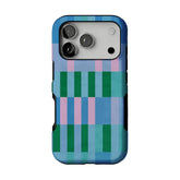 Pastel Blue Green Pink Watercolor Plaid Vintage Shockproof iPhone Case