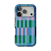 Pastel Blue Green Pink Watercolor Plaid Vintage Shockproof iPhone Case
