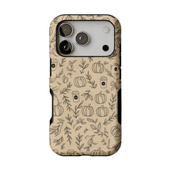 Kraft Beige Base Hand Drawn Autumn Farm Minimal iPhone Cover