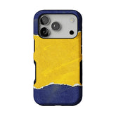 Blue Yellow Torn Paper Texture Phone Case, Shockproof Anti-slip iPhone Cover