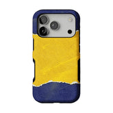 Blue Yellow Torn Paper Texture Phone Case, Shockproof Anti-slip iPhone Cover