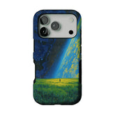 Swirl Nebula Lone Man Meadow Phone Case, Shockproof Anti-slip iPhone Cover