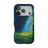 Swirl Nebula Lone Man Meadow Phone Case, Shockproof Anti-slip iPhone Cover