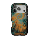 Swirl Cloud Autumn Pine Forest Impasto Art Shockproof iPhone Case