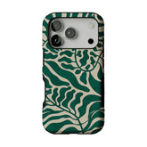 Aesthetic Vintage Block Print Tropical Leaf Trendy Cream iPhone Cover