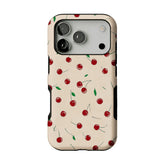 Cute Scattered Red Cherry Leaf Shockproof Anti-slip iPhone Case