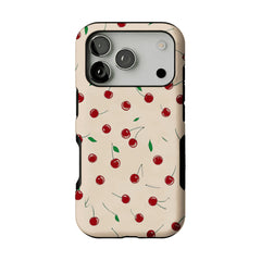 Cute Scattered Red Cherry Leaf Shockproof Anti-slip iPhone Case