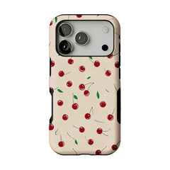 Cute Scattered Red Cherry Leaf Shockproof Anti-slip iPhone Case