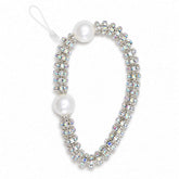 Iridescent Crystal & Pearl Beaded Phone Wrist Strap