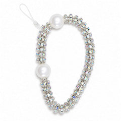 Iridescent Crystal & Pearl Beaded Phone Wrist Strap