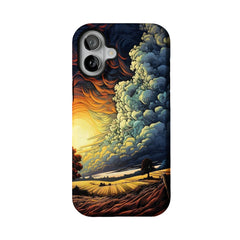 Van Gogh Style Sunset Phone Case | Artistic Oil Painting Shockproof Case for iPhone