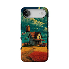 Van Gogh Brushstroke Teal Sky Vintage Country Cottage Art iPhone Cover