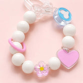 Pastel Heart & Flower Beaded Phone Wrist Strap