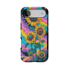 Psychedelic Rainbow Galaxy Sunflower Shockproof Anti-slip iPhone Case