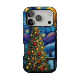 Starry Night Christmas Tree Oil Phone Case, Shockproof Anti-slip iPhone Cover