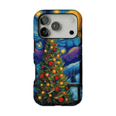 Starry Night Christmas Tree Oil Phone Case, Shockproof Anti-slip iPhone Cover