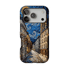 Vintage Paris Street Van Gogh Mosaic Phone Case, Shockproof iPhone Cover