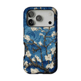 Deep Blue Swirl Texture Almond Blossom Oil Art Shockproof iPhone Case