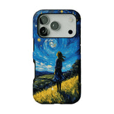 Starry Sky Field Girl Oil Phone Case, Shockproof Anti-slip iPhone Cover