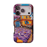 Cartoon Cottage Purple Flower Farm Art Shockproof iPhone Case