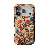 Retro Embroidery Colorful Flower Phone Case, Shockproof Anti-slip iPhone Cover