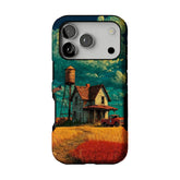 Van Gogh Brushstroke Teal Sky Vintage Country Cottage Art iPhone Cover