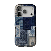 Blue Persian Rug Patchwork Phone Case, Vintage Cover for iPhone