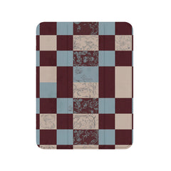 Muted Tone Plaid Sketch Flower Elegant Retro Minimal iPad Cover