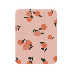 Cute Minimal Orange Leaf Anti-Scratch Magnetic Tri-Fold iPad Case