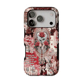 Vintage Victorian Red Rose Scrapbook Phone Case, Romantic iPhone Cover