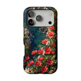 Nature Wild Red Flower Cliff Creek Oil Shockproof Anti-slip iPhone Case