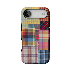 Patchwork Plaid Phone Case, Vintage Tartan Cover for iPhone