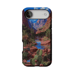 Red Rock Canyon Wild Cactus Landscape Shockproof Anti-slip iPhone Case