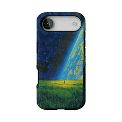 Swirl Nebula Lone Man Meadow Phone Case, Shockproof Anti-slip iPhone Cover