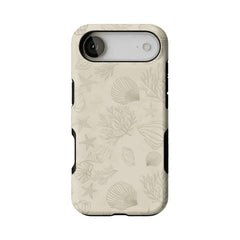 Fine Line Hand Drawn Marine Seashell Shockproof Anti-slip iPhone Case