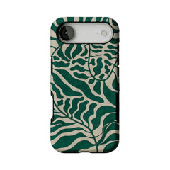 Aesthetic Vintage Block Print Tropical Leaf Trendy Cream iPhone Cover