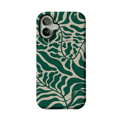 Aesthetic Vintage Block Print Tropical Leaf Trendy Cream iPhone Cover