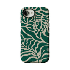 Aesthetic Vintage Block Print Tropical Leaf Trendy Cream iPhone Cover