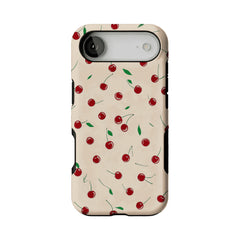 Cute Scattered Red Cherry Leaf Shockproof Anti-slip iPhone Case