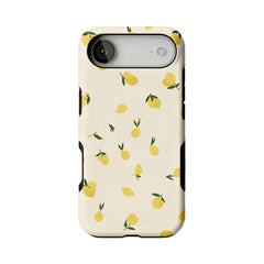 Flat Print Yellow Lemon Leaf Summer Shockproof Anti-slip iPhone Case