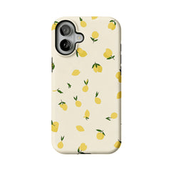 Flat Print Yellow Lemon Leaf Summer Shockproof Anti-slip iPhone Case