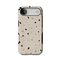 Neutral Terrazzo Speck Print Phone Case, Shockproof Anti-slip iPhone Cover
