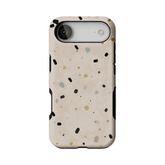 Neutral Terrazzo Speck Print Phone Case, Shockproof Anti-slip iPhone Cover