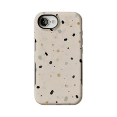 Neutral Terrazzo Speck Print Phone Case, Shockproof Anti-slip iPhone Cover