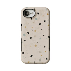 Neutral Terrazzo Speck Print Phone Case, Shockproof Anti-slip iPhone Cover